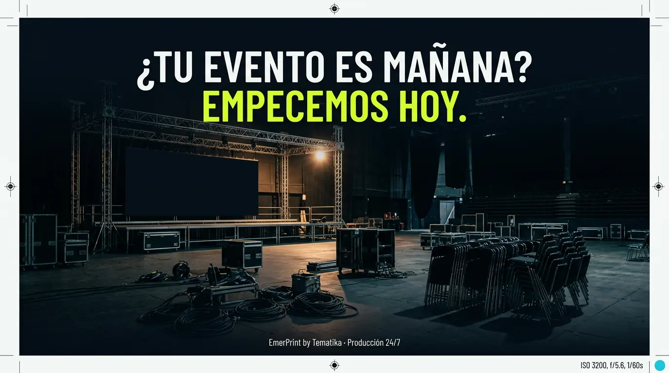 Escenario de evento montándose la noche anterior